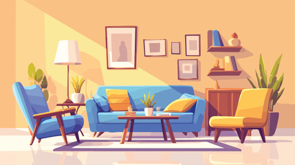 Modern interior of living room full of comfortable