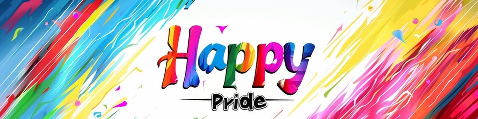 illustration with text to commemorate Happy Pride
