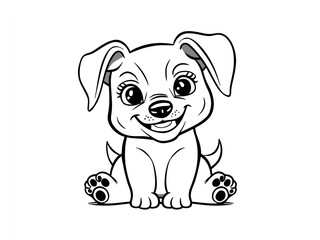 illustration of dog line art design 