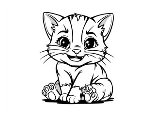 illustration of cat line art design 