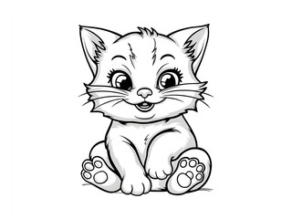 Fototapeta premium illustration of cat line art design 
