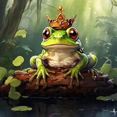 a frog wearing a crown