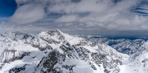 Corno Bianco peak snowy summity in Sesia valley, Italy