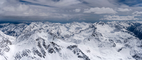 Corno Bianco peak snowy slopes in Sesia valley, Italy