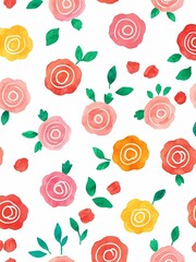 Beautiful rose watercolor wallpaper pattern