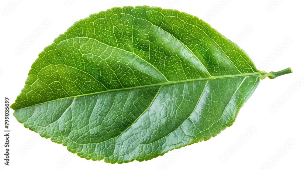 Poster isolated lemon leaf on white background with clipping path