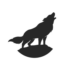 Howling wolf silhouette vector design