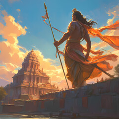 Grandeur of Shri Ram Temple in Ayodhya: A Sacred Landmark - obrazy, fototapety, plakaty