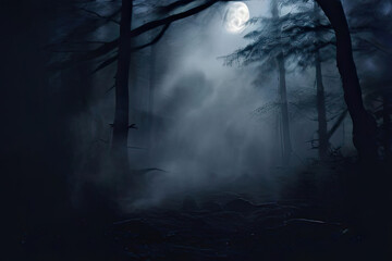 Obraz premium misty morning in the forest