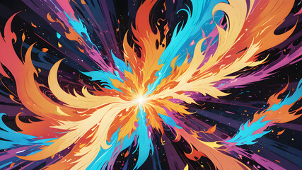 Obraz premium Vibrant Abstract Flames of Stunning Pastel Hues