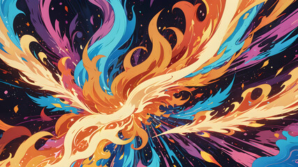 Vibrant Abstract Flames of Stunning Pastel Hues