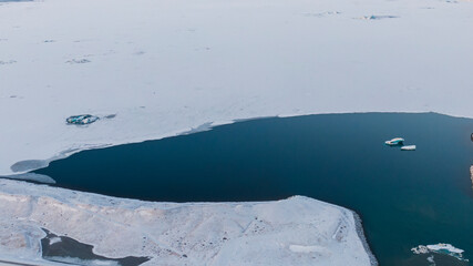 ice lake winter view