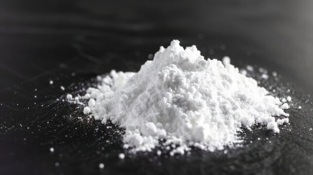 Pile of pure amphetamine, speed on black surface