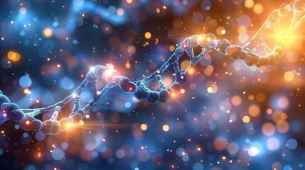 3D illustration of DNA helix. Double helix structure. Science concept.