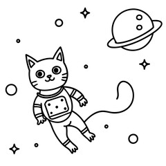 Baby T-shirt Design Vector Cat on a cosmic swing on space adventure - vector design - vector art - premium vector - latest vector design and illustration