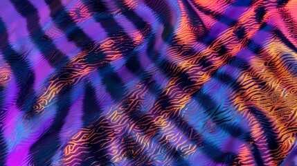 Holographic zebra stripes, textured background