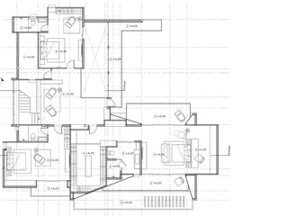 Floor plan designed building on the drawing.
