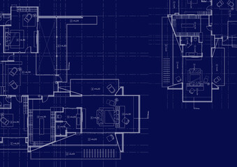 Fototapeta premium Write a blueprint architecture for building.