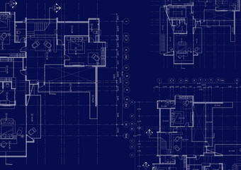 Fototapeta premium Write a blueprint architecture for building.