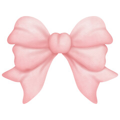 Pink ribbons watercolor clip art 