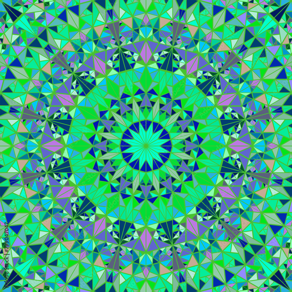Poster geometrical mosaic pattern background design - psychedelic colorful circular vector illustration fro
