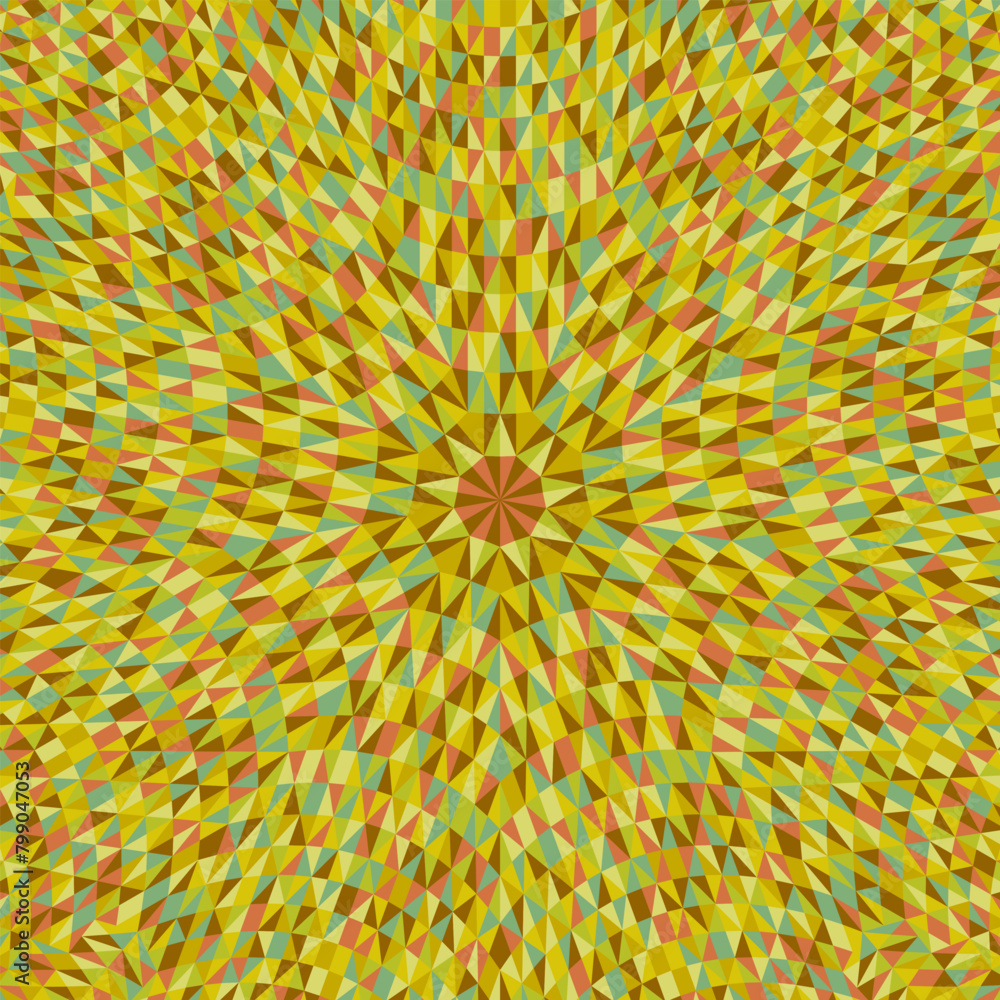 Aufkleber dynamic geometrical tile mosaic background - hypnotic polygonal psychedelic abstract circular colorf