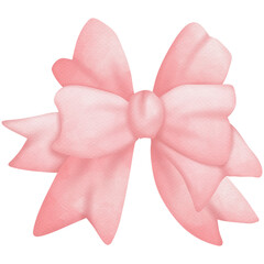 Pink ribbons watercolor clip art 