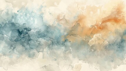 Abstract watercolor painting with a blue and orange color palette. Perfect for backgrounds, wallpapers, and other creative projects.