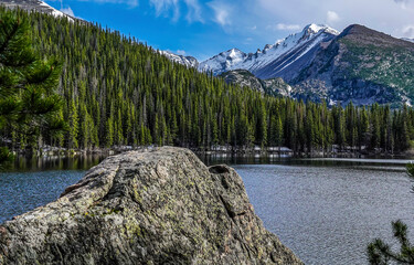Mountain lake view. Lake in mountains