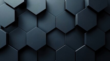 Black Hexagonal Pattern on White Background