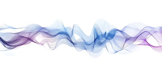 Blue purple smoke wavy line vector on white background