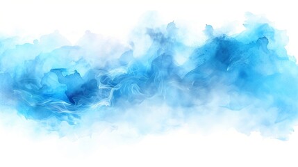 Abstract blue watercolor background. Watercolor brush strokes. Blue watercolor stain.