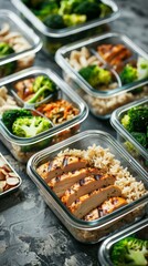 Meal prep with grilled chicken and vegetables for a nutritious week.