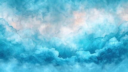 Fototapeta premium Blue and white abstract watercolor background.