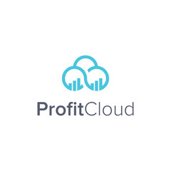 profit cloud simple sleek creative geometric modern logo design vector