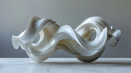 White Sculpture on Table