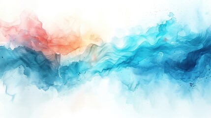 Fototapeta premium Abstract watercolor painting with vibrant colors and a fluid, organic feel. Perfect for backgrounds, wallpapers, and other creative projects.