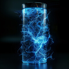 Electric energy trapped in a cylindrical container.