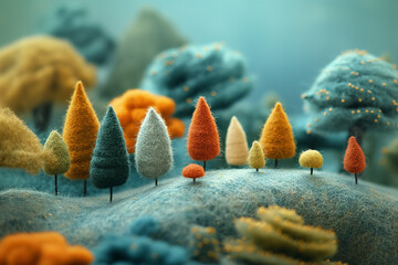 Felt miniature landscape