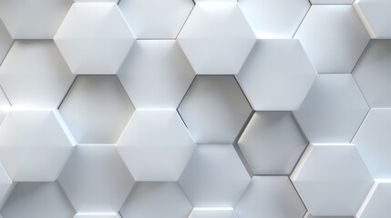 Fototapeta premium White Hexagonal Background Filled With Hexagons