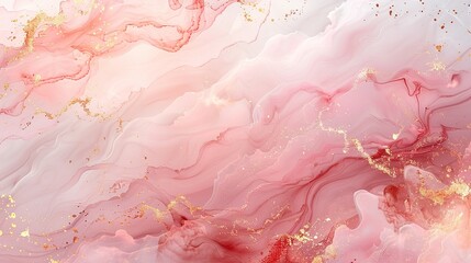 Delicate pink and gold marble texture with glitter.