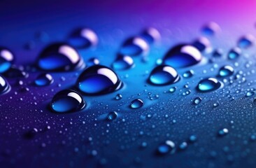 Water drops background, neon, aesthetic, minimalism.  Droplets of water copyspace