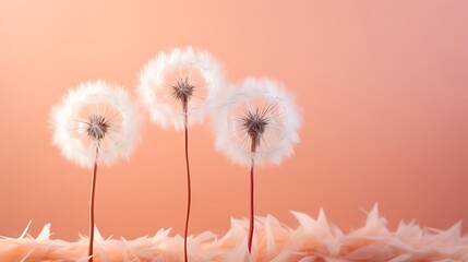 Dreamy Dandelion: Vibrant Macro Flower Against Soft Pastel Background Captured in Stunning Image