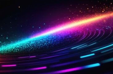 Neon particles abstract background free space for text	
