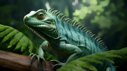 Fototapeta premium iguana on a tree