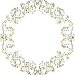 Detailed vector sketch illustration of traditional ethnic classic vintage old rosette ornament