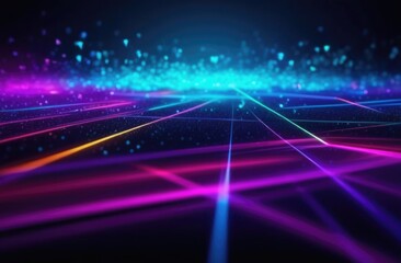 Abstract neon background. Neon beams place for text.