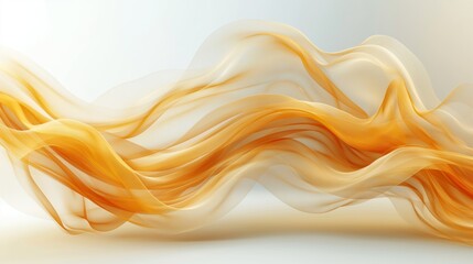 3d rendering of luxurious golden silk waves against a neutral backdrop, capturing fluidity and abstract elegance in design