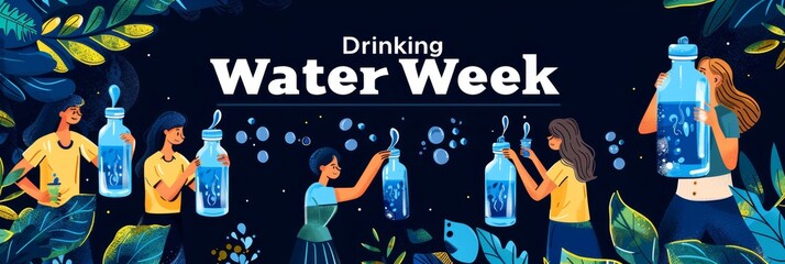 illustration with text to commemorate Drinking Water Week
