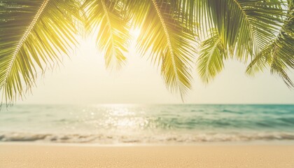Fototapeta na wymiar Seaside Serenade: Nature's Harmony on Tropical Beach with Vintage Filter